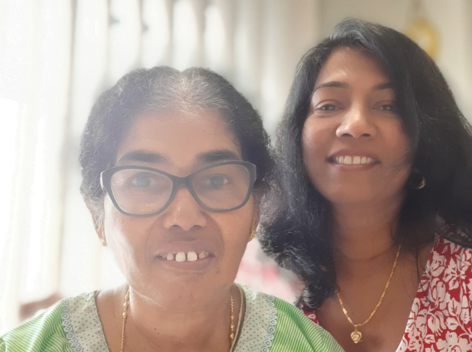janet and her mom, client of the tamil caregiver wellness program